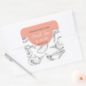 Zwart-wit Zelfgemaakt Perzik Jam Label (Envelop)