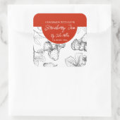 Zwart-wit Zelfgemaakt Strawberry Jam Label (Tas)