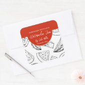 Zwart-wit Zelfgemaakt Watermeloen Jam Label (Envelop)