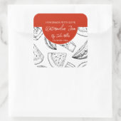 Zwart-wit Zelfgemaakt Watermeloen Jam Label (Tas)