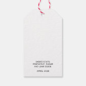 Zwart-wit zelfgemaakte ananas jam cadeaulabel (Achterkant)