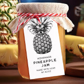 Zwart-wit zelfgemaakte ananas jam cadeaulabel