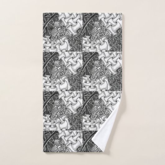 Zwart-wit Zen handdoekset Bad Handdoek (Handdoek)