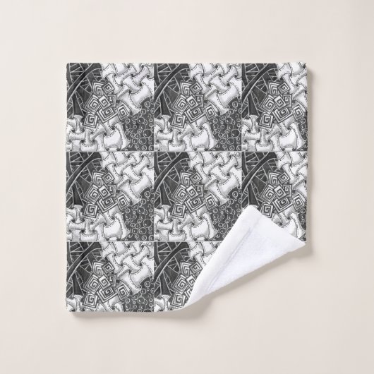 Zwart-wit Zen handdoekset Bad Handdoek (Wasdoekje)