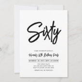 Zwart-wit | Zesenzestig zestigste verjaardag Chic Kaart (Voorkant)