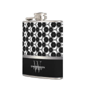 Zwart Wit Zeshoek Patroon Groomsmen Hip Flask Heupfles (Links)