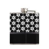 Zwart Wit Zeshoek Patroon Groomsmen Hip Flask Heupfles (Achterkant)