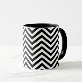 Zwart & Wit Zig Zag 1 Mok