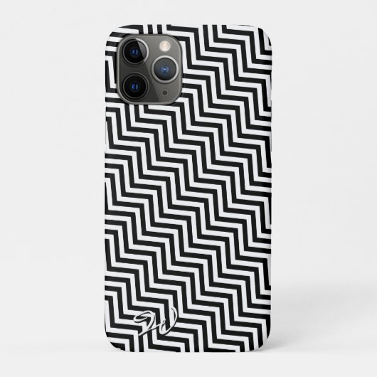 Zwart-wit Zig Zag 1 Speck Hoesje (Achterkant)
