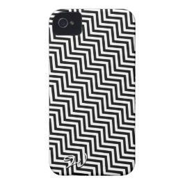 Zwart-wit Zig Zag 1 Speck Hoesje