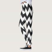 Zwart-wit zig zag chevron leggings (Links)