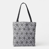 Zwart-wit ziggy-patroon tote bag (Achterkant)