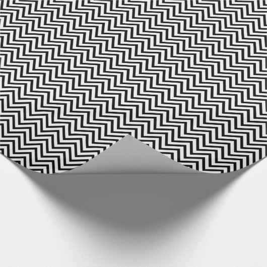 Zwart-wit ZigZag Chevron Gift Cadeaupapier (Hoek)