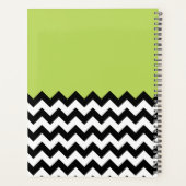 Zwart-wit Zigzag, Chevron, Groen, Jouw naam Planner (Achterkant)