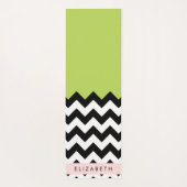 Zwart-wit Zigzag, Chevron, Groen, Jouw naam Yogamat (Achterkant)