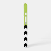 Zwart-wit zigzag, Chevron, Groen, Uw naam iPhone 16 Hoesje (Linkerkant)