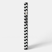 Zwart-wit zigzag chevron iPhone hoesje (Linkerkant)
