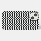 Zwart-wit zigzag chevron iPhone hoesje (Achterkant horizontaal)