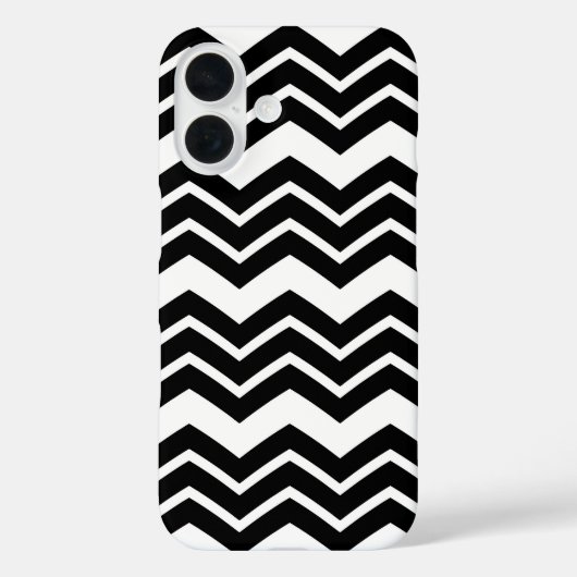 Zwart-wit zigzag chevron ontwerp Case-Mate iPhone case (Achterkant)