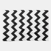 Zwart-wit zigzag-chevron-ontwerp theedoek (Horizontaal)