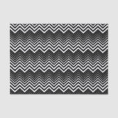 Zwart-wit zigzag-Chevron-papier Tissuepapier (Voorkant)