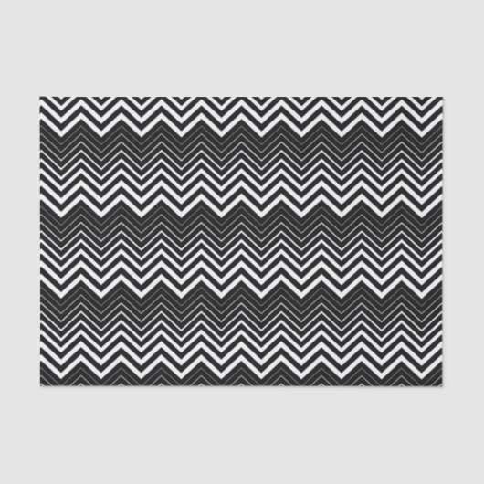 Zwart-wit zigzag-Chevron-papier Tissuepapier (Voorkant)