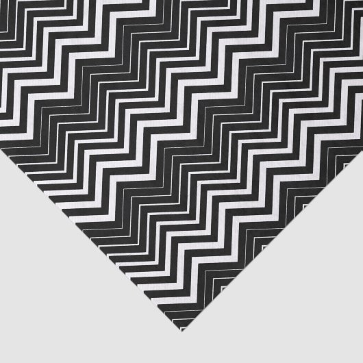 Zwart-wit zigzag-Chevron-papier Tissuepapier (Detail)