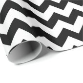 Zwart Wit Zigzag Chevron Patroon Cadeaupapier (Rol Hoek)