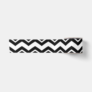Zwart Wit Zigzag Chevron Patroon Ontwerp Satijnen Lint