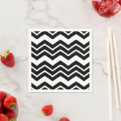 Zwart Wit Zigzag Chevron Patroon Ontwerp Servet (Insitu)