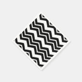 Zwart Wit Zigzag Chevron Patroon Ontwerp Servet (Hoek)