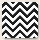 Zwart-wit Zigzag Chevron Pattern Bier Onderzetter (Voorkant)
