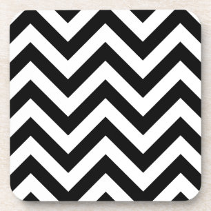 Zwart-wit Zigzag Chevron Pattern Bier Onderzetter