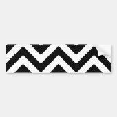 Zwart-wit Zigzag Chevron Pattern Bumpersticker (Voorkant)