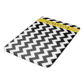 Zwart-wit Zigzag, Chevron Pattern, Jouw naam Badmat (Gekanteld)
