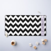 Zwart-wit Zigzag, Chevron Pattern, Jouw naam