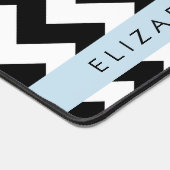 Zwart-wit Zigzag, Chevron Pattern, Jouw naam Bureaumat (Hoek)