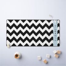 Zwart-wit Zigzag, Chevron Pattern, Jouw naam