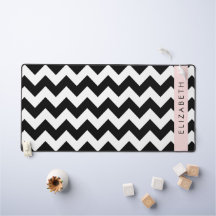 Zwart-wit Zigzag, Chevron Pattern, Jouw naam