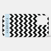 Zwart-wit Zigzag, Chevron Pattern, Jouw naam Case-Mate iPhone Case (Achterkant (horizontaal))