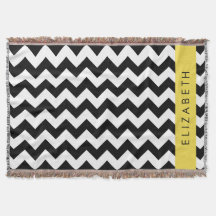Zwart-wit Zigzag, Chevron Pattern, Jouw naam