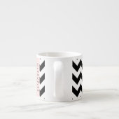 Zwart-wit Zigzag, Chevron Pattern, Jouw naam Espresso Kop (Achterkant)