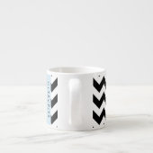 Zwart-wit Zigzag, Chevron Pattern, Jouw naam Espresso Kop (Achterkant)