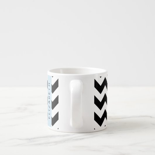 Zwart-wit Zigzag, Chevron Pattern, Jouw naam Espresso Kop (Achterkant)