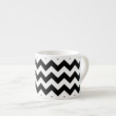Zwart-wit Zigzag, Chevron Pattern, Jouw naam Espresso Kop (Voorkant rechts)
