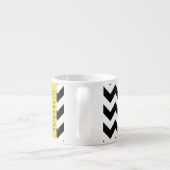 Zwart-wit Zigzag, Chevron Pattern, Jouw naam Espresso Kop (Achterkant)