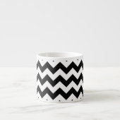 Zwart-wit Zigzag, Chevron Pattern, Jouw naam Espresso Kop (Voorkant)