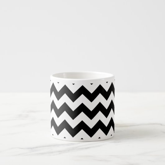 Zwart-wit Zigzag, Chevron Pattern, Jouw naam Espresso Kop (Voorkant)