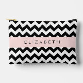 Zwart-wit Zigzag, Chevron Pattern, Jouw naam Etui (Voorkant)
