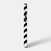 Zwart-wit Zigzag, Chevron Pattern, Jouw naam iPhone Hoesje (Linkerkant)